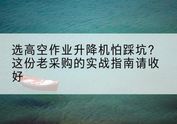 岫岩高空作业升降机厂家推荐-选高空作业升降机怕踩坑？这份老采购的实战指南请收好