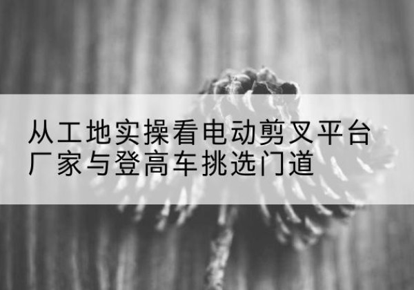岫岩电动剪叉升降平台厂家-从工地实操看电动剪叉平台厂家与登高车挑选门道